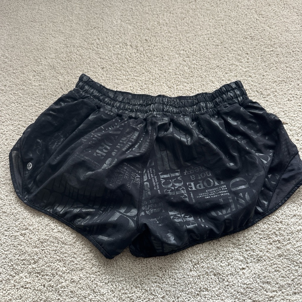 lululemon athletica Black Patterned Women's Athletic Shorts